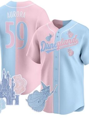 Disney Aurora Split-Color Baseball Jersey - Pink & Light Blue
